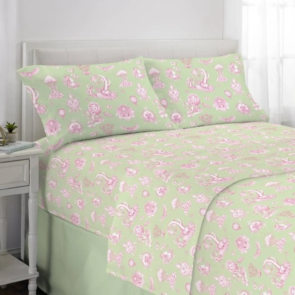 Wicked Full Queen Pink Gingham Comforter Green Sheet Character Print Bedding Set